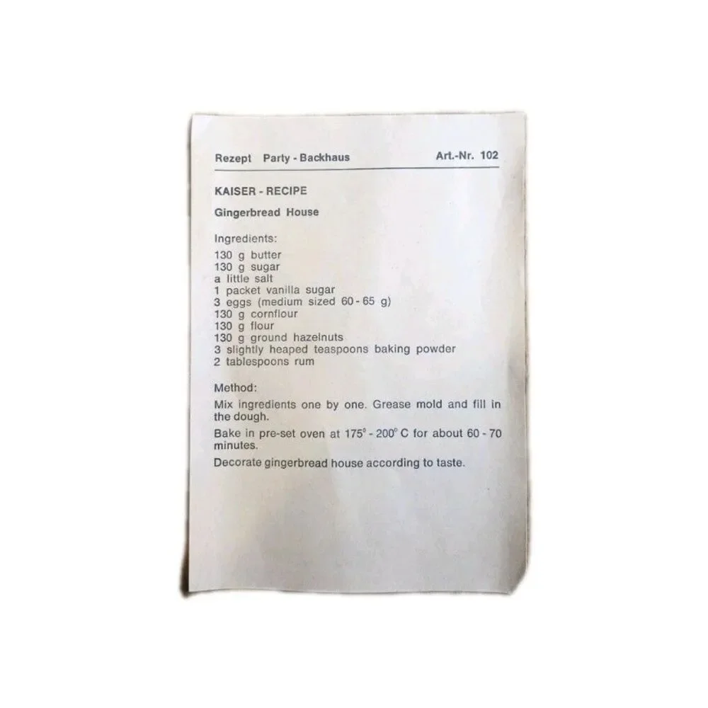 Kaiser Knusperhaus Backform Party Cake House Pan Recipe Vintage Gingerbread